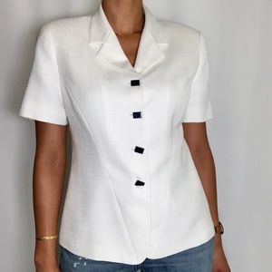 Vintage Le Suit White Blazer (size 12P)